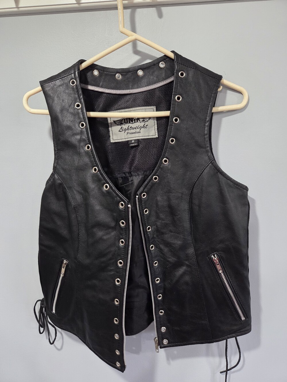 Womens UNIK biker motorcycle vest medium